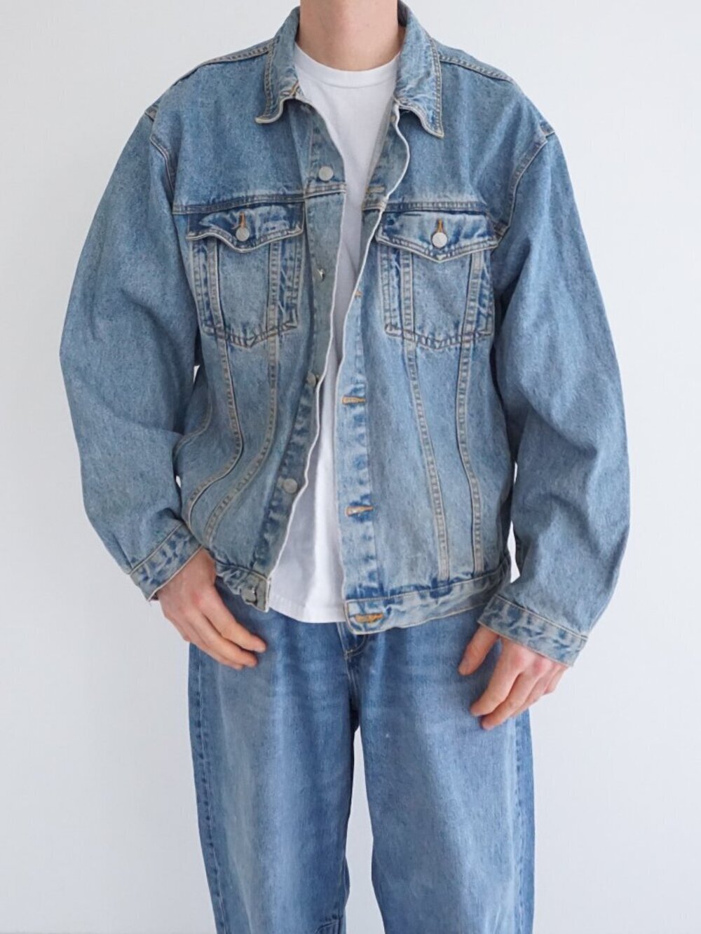 VTG Gasoline Blue Betty Boop Sequin Character Cotton Acid Wash Western Jacket XL